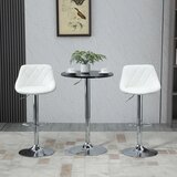  Okrugli barski stol okretna baza 360° podesiva visina čelik crni Ø61x70-90 cm | shoptok.hr