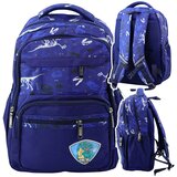 Školski ruksak s printom dinosaura T-REX 20L - tamno plavi | Shoptok.si