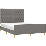  Posteljni okvir z vzglavjem temno siv 140x200 cm blago, (20736699) | Shoptok.si
