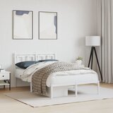  Metalni okvir za krevet s uzglavljem bijeli 120x200 cm | shoptok.hr
