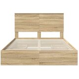  Postelja s shranjevanjem z vzglavjem Sonoma hrast 140 x 190 cm, (5000106497) | Shoptok.si