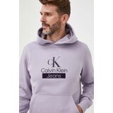 Calvin Klein Jeans Pulover moška, vijolična barva, s kapuco | Shoptok.si