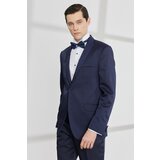 ALTINYILDIZ CLASSICS Men's Navy Blue Slim Fit Slim Fit Dovetail Neck Dobby Vest Tuxedo Suit cene
