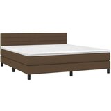  Box spring postelja z vzmetnico temno rjava 160x200 cm blago, (20902200) | Shoptok.si