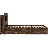  Okvir kreveta s pohranom Dimljeni hrast 100 x 200 cm | shoptok.hr