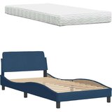  Postelja z vzmetnico modra 100x200 cm blago, (21829428) | Shoptok.si