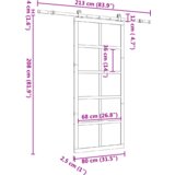 vidaXL Klizna vrata Smeđa 80 x 208 cm Masivna borovina | shoptok.hr