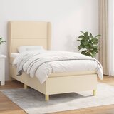 Krevet s oprugama i madracem krem 90 x 190 cm od tkanine | Eponuda.com