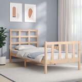 vidaXL Posteljni okvir z vzglavjem 90x200 cm trden les | Shoptok.si