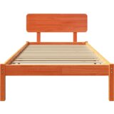  Tamnosmeđi krevet s uzglavljem 80x200 cm Čvrsta borovina | shoptok.hr