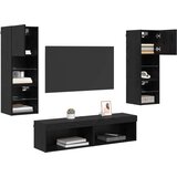 TV zidna jedinica Zidne 6 pcs Crni hrast Konstruirano drvo | shoptok.hr
