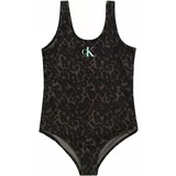 Calvin Klein Swimwear Jednodijelni kupaći kostim kaki / crna / bijela