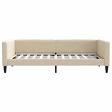  Dnevni krevet s madracem krem 100 x 200 cm od tkanine | shoptok.hr
