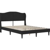  Krevetna konstrukcija s uzglavljem Crna 140 x 200 cm Baršun | shoptok.hr
