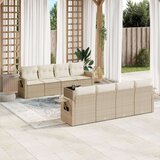  9-dijelni set vrtnih sofa s jastucima bež od poliratana | shoptok.hr