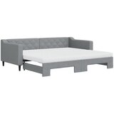  Dnevni krevet na razvlačenje svjetlosivi 90 x 200 cm od tkanine | shoptok.hr