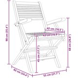  Sklopive vrtne stolice 8 kom 55x62x90 cm od masivne tikovine | shoptok.hr