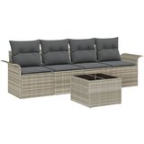 vidaXL set baštenskih sofea s jastučićima svijetlo siva poli ratan, 2-sjedna baštenska sofa s spremištem i jastučićima svijetlo siva poli ratan Cijene