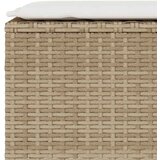  Vrtna klupa s jastukom bež 110x30x40,5 cm poli ratan | shoptok.hr