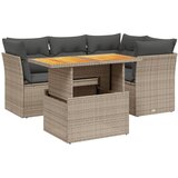  The Living Store Vrtna sedežna garnitura 5-delna z blazinami siv poli ratan - Vrtna Sedežna Garniture, (21460649) | Shoptok.si