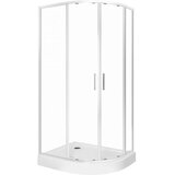 Kerra polkrožna tuš kabina SOLID RA, krom, 80x100x195cm | Shoptok.si