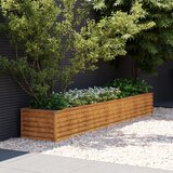 vidaXL Vrtna visoka greda 291x50x36 cm corten jeklo | Shoptok.si