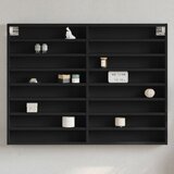  The Living Store Vitrina črna 100x8,5x75 cm iverna plošča - Vitrina, (21554858) Cene
