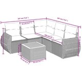 vidaXL 6-dijelni set vrtnih sofa od poliratana s jastucima sivi | shoptok.hr