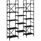Police za knjige crne 127,5 x 28,5 x 172,5 cm konstruirano drvo | Eponuda.com