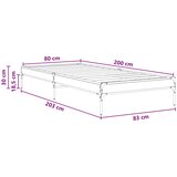  Krevetna konstrukcija Staro drvo 80 x 200 cm Konstruirano drvo | shoptok.hr