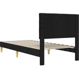  Krevetna konstrukcija s uzglavljem Crna 90 x 190 cm Tkanina | Eponuda.com