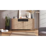 CARRYHOME ŠIROKA KOMODA, črna, hrast artisan | Shoptok.si