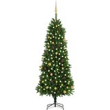 In umjetno božićno drvce s led svjetlima i kuglicama 240 cm zeleno | shoptok.hr