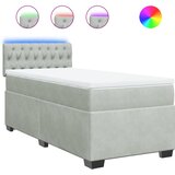 Box spring krevet s madracem svjetlosivi 90x190 cm baršunasti | shoptok.hr