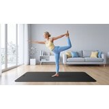 Rebel Active prostirka za gimnastiku za jogu, pilates, fitness, 200x115cm, debljine 1cm, TPE materijal, crna | shoptok.hr