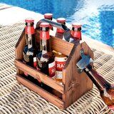  Leseno retro stojalo za steklenice z odpiračem | Shoptok.si