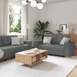  Dvodijelni set sofa s jastucima, tamno siva tkanina | shoptok.hr