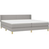  Box spring postelja z vzmetnico svetlo siva 200x200 cm blago, (20788839) | Shoptok.si