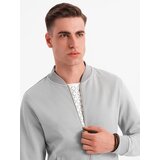 Ombre Men's pique knit bomber jacket - gray | Shoptok.si
