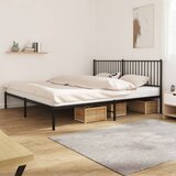 Metalni okvir za krevet s uzglavljem crni 193x203 cm | shoptok.hr