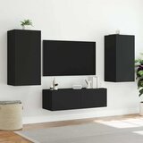  Zidni TV ormarić s LED svjetlima crni 40,5x35x80 cm | Eponuda.com