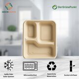GREENKAUFEN 50x kompostabilni krožniki iz bagase s 3 razdelki | Shoptok.si
