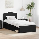  Krevetna konstrukcija Crna 90 x 190 cm Čvrsto borovo drvo | shoptok.hr