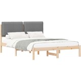  Posteljni okvir z oblazinjenim vzglavjem Svetlo siva, (5000101797) | Shoptok.si