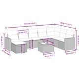 vidaXL 9-dijelni set vrtnih sofa s jastucima poliratan smeđi | shoptok.hr
