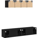 vidaXL 6-delni set TV omar, zidna montaža, črni hrast, inženirski les, Črna hrastova TV stojala 80x30x30 cm, narejena iz inženirskega lesa, zidne TV omare 2 kosa črni hrast 30.5x30x30 cm | Shoptok.si