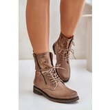 PE1 Women's Insulated Work Boots with Zipper Dark Beige Liletta | shoptok.hr