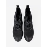 Shelvt Fashionable black worker boots with decorative lacing | shoptok.hr