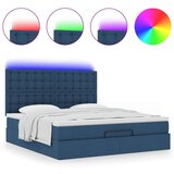  Otomanski krevet s madracem i LED plavi 160x200cm tkanine | shoptok.hr
