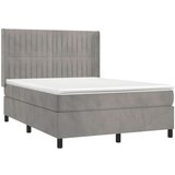  Box spring postelja z vzmetnico svetlo siva 140x200 cm žamet, (20901915) | Shoptok.si